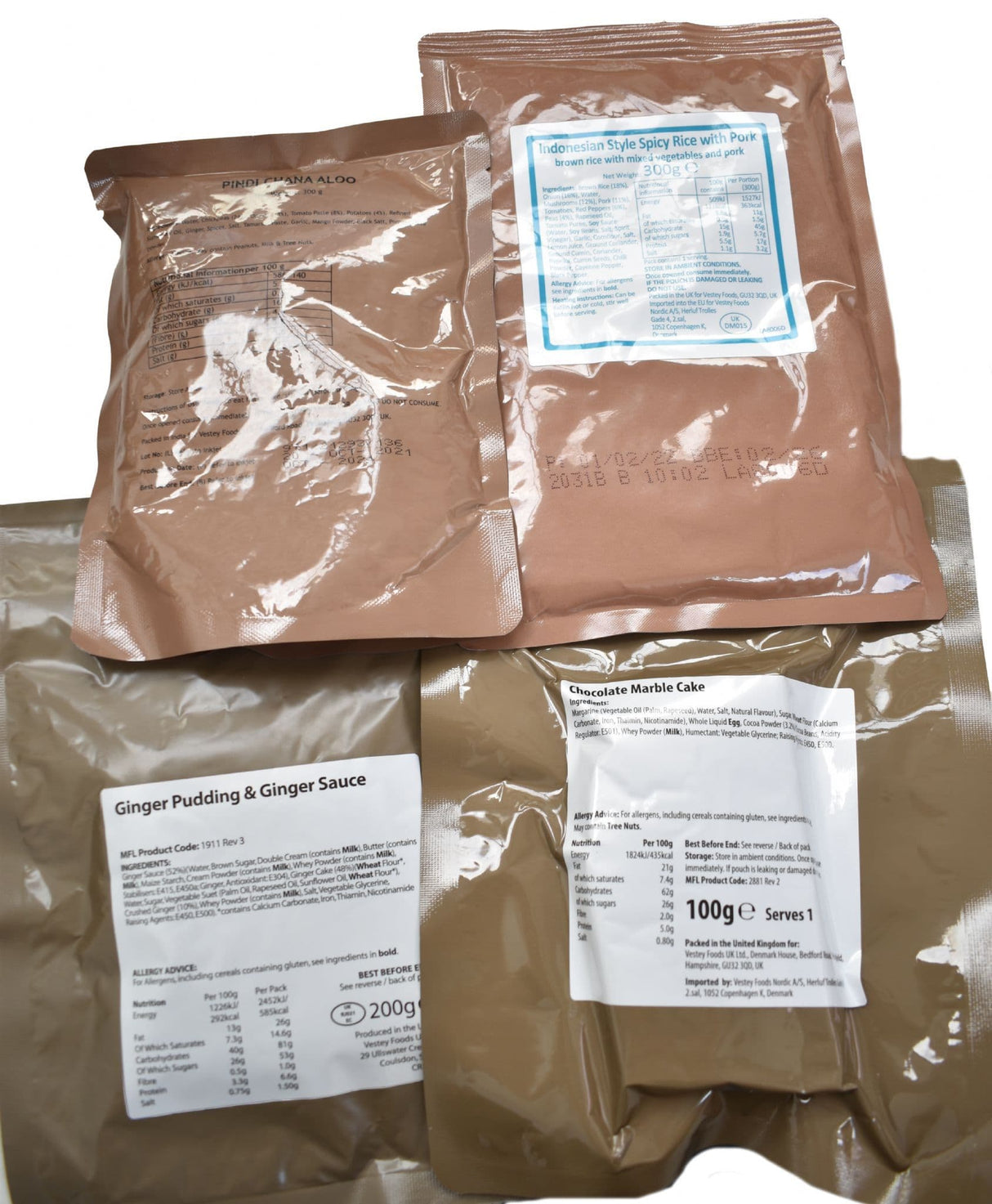 British Army Military Ration Pack Meal Pouch - Various Menus