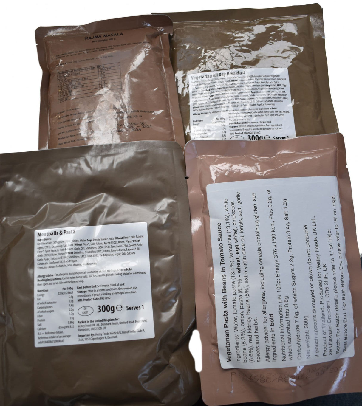 British Army Military Ration Pack Meal Pouch - Various Menus