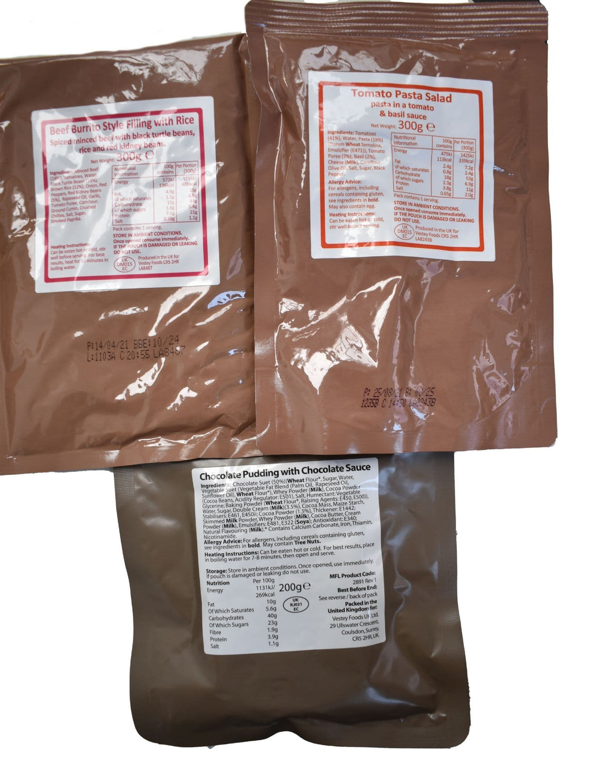 British Army Military Ration Pack Meal Pouch - Various Menus