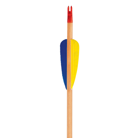 EK Archery Black Point Natural Wooden Feather Arrows 30" - Pack Of 3