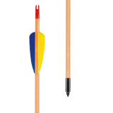 EK Archery Black Point Natural Wooden Feather Arrows 32" - Pack Of 3