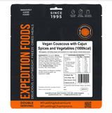 Expedition Foods Freeze Dried Meal Pouch - Vegan Couscous With Cajun Spices & Veg - Various Sizes