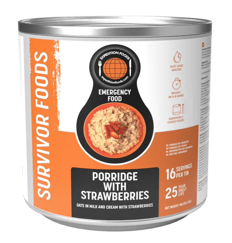 Expedition Foods Freeze Dried Meal Tin Porridge With Strawberries - 16 Servings