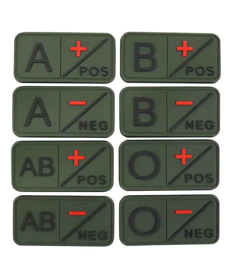 Kombat UK Tactical Blood Group Patch - Olive Green - AB+