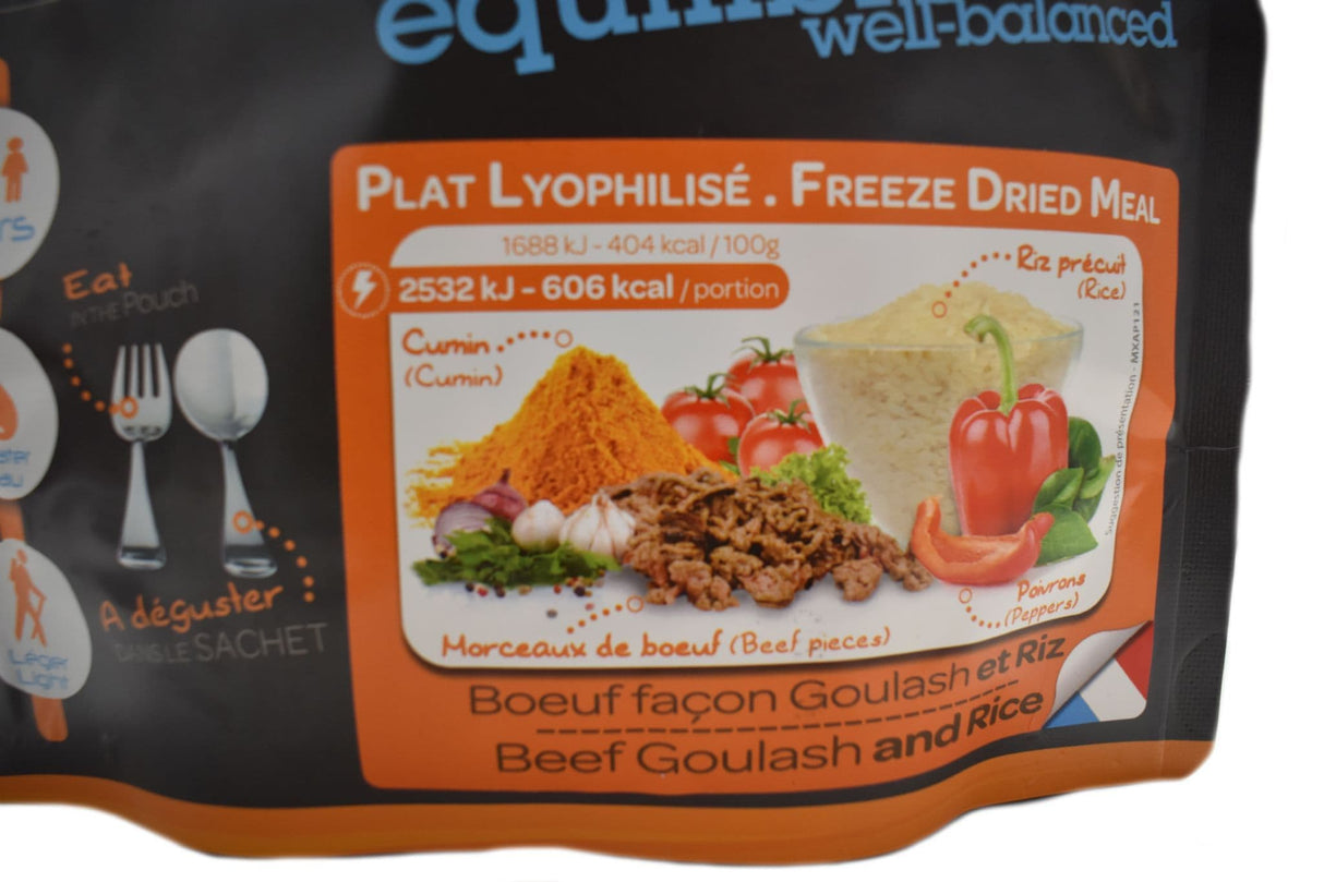 MX3 Freeze Dried MRE Ration Meal Pouch - Beef Goulash & Rice 150g