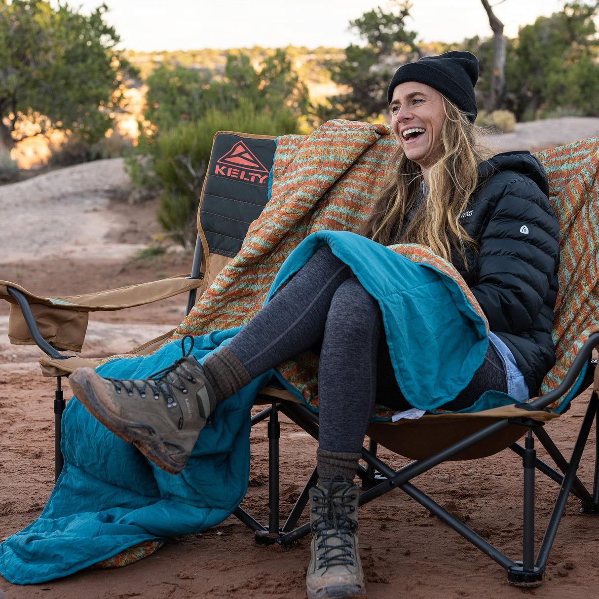 Kelty Biggie Blanket - Stormy Blue / Melted Stripes